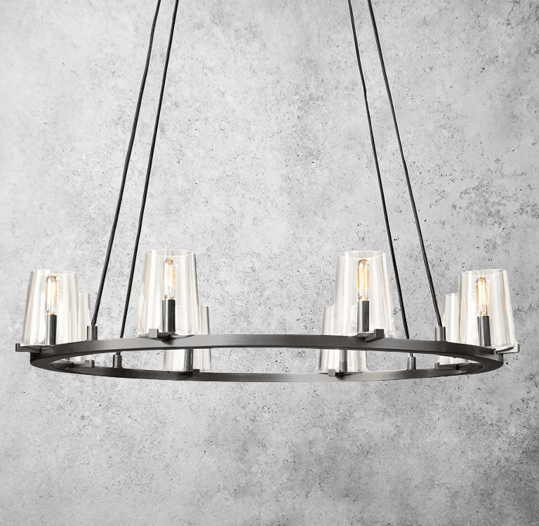 Kuseay Glass Round Chandelier 36" by Franing - Kuseay,SHOP ALL,Chandelier,glass chandelier
