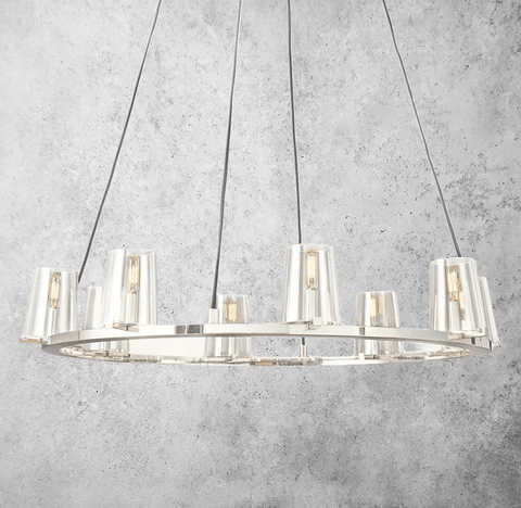 Kuseay Glass Round Chandelier 36" by Franing - Kuseay,SHOP ALL,Chandelier,glass chandelier