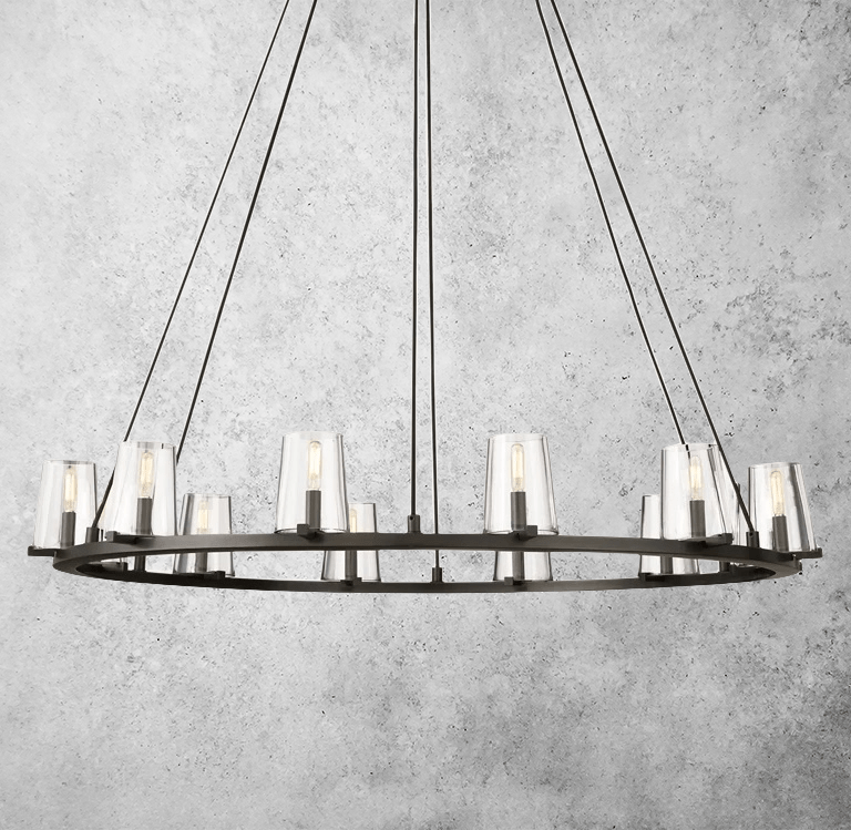 Kuseay Glass Round Chandelier 48" by Franing - Chandelier,SHOP ALL,glass chandelier