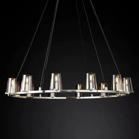 Kuseay Glass Round Chandelier 48" by Franing - Chandelier,SHOP ALL,glass chandelier