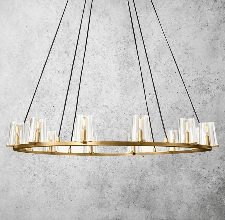 Kuseay Glass Round Chandelier 48" by Franing - Chandelier,SHOP ALL,glass chandelier
