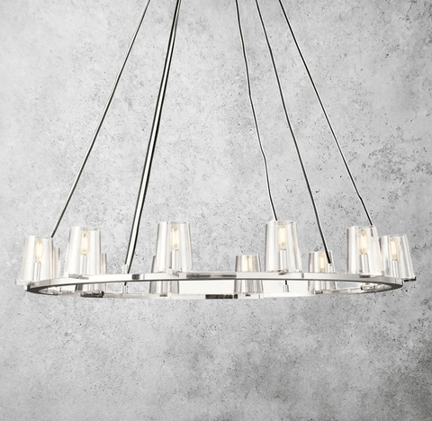 Kuseay Glass Round Chandelier 48" by Franing - Chandelier,SHOP ALL,glass chandelier