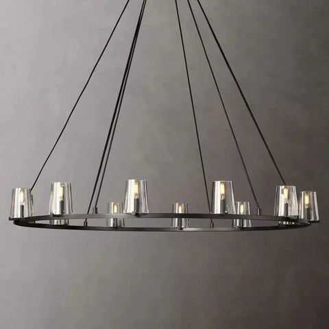 Kuseay Glass Round Chandelier 60" by Franing - Chandelier,SHOP ALL,glass chandelier