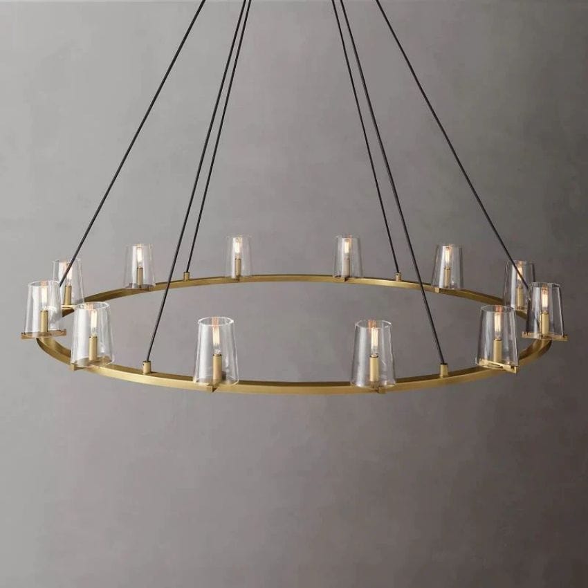 Kuseay Glass Round Chandelier 60" by Franing - Chandelier,SHOP ALL,glass chandelier