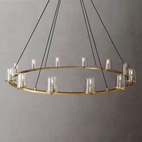 Kuseay Glass Round Chandelier 60" by Franing - Chandelier,SHOP ALL,glass chandelier