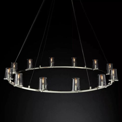 Kuseay Glass Round Chandelier 60" by Franing - Chandelier,SHOP ALL,glass chandelier