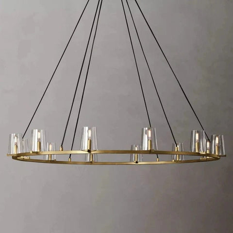 Kuseay Glass Round Chandelier 60" by Franing - Chandelier,SHOP ALL,glass chandelier