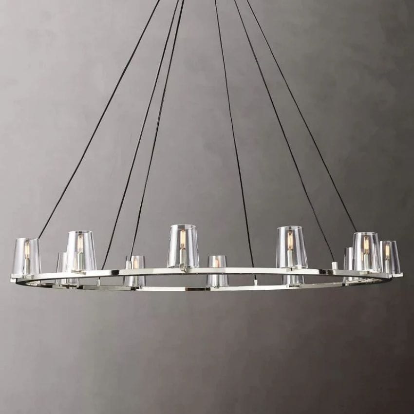 Kuseay Glass Round Chandelier 60" by Franing - Chandelier,SHOP ALL,glass chandelier