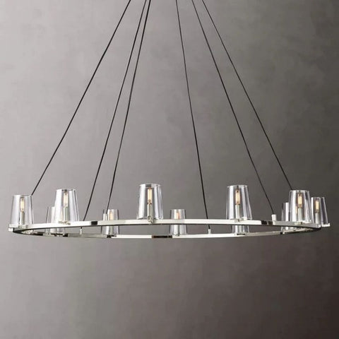 Kuseay Glass Round Chandelier 60" by Franing - Chandelier,SHOP ALL,glass chandelier