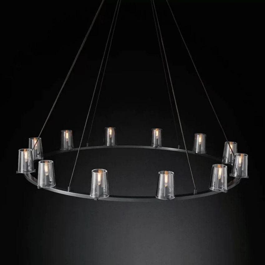 Kuseay Glass Round Chandelier 60" by Franing - Chandelier,SHOP ALL,glass chandelier