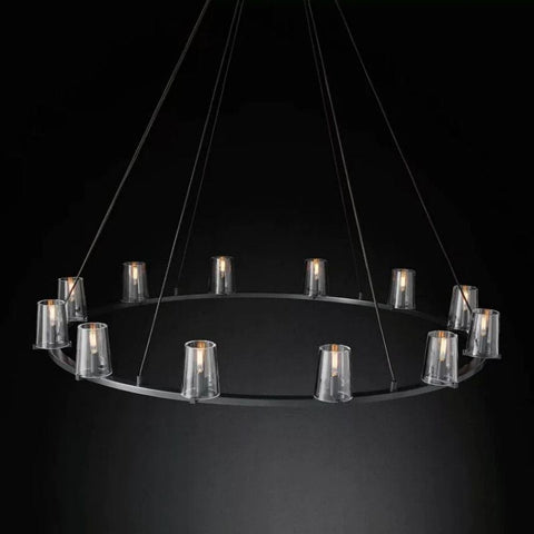 Kuseay Glass Round Chandelier 60" by Franing - Chandelier,SHOP ALL,glass chandelier