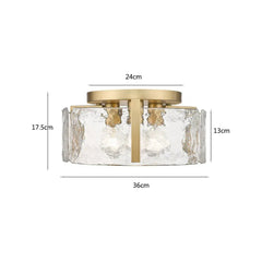 Laia Antique Black Round 3 - Light Textured Glass Panels Flush Mount by Franing - SHOP ALL,ceiling，glass chandelier