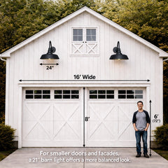 Large Gooseneck Barn Lights 2 - Pack | Dusk to Dawn Outdoor Wall Sconce (Matte Black) by Franing - SHOP ALL,WALL,BARN，Metal wall light