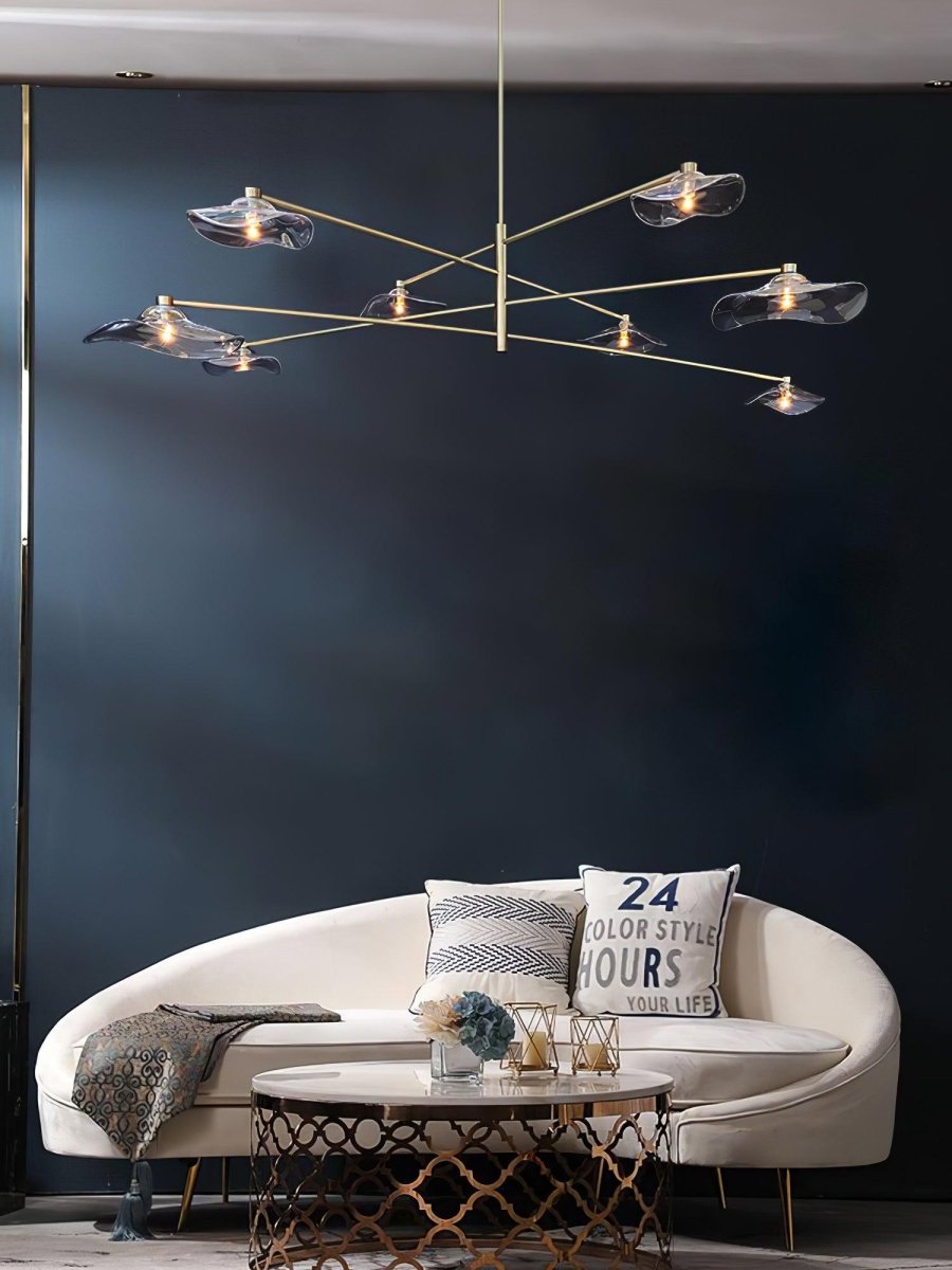 Lotus Leaves Glass Chandelier by Franing - SHOP ALL，glass chandelier，Chandelier