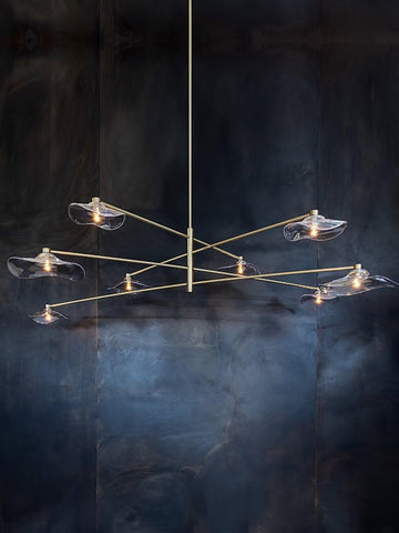 Lotus Leaves Glass Chandelier by Franing - SHOP ALL，glass chandelier，Chandelier