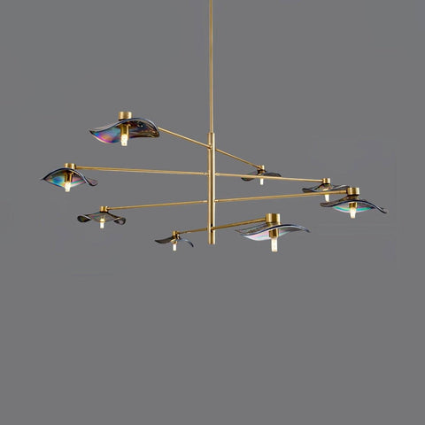 Lotus Leaves Glass Chandelier by Franing - SHOP ALL，glass chandelier，Chandelier