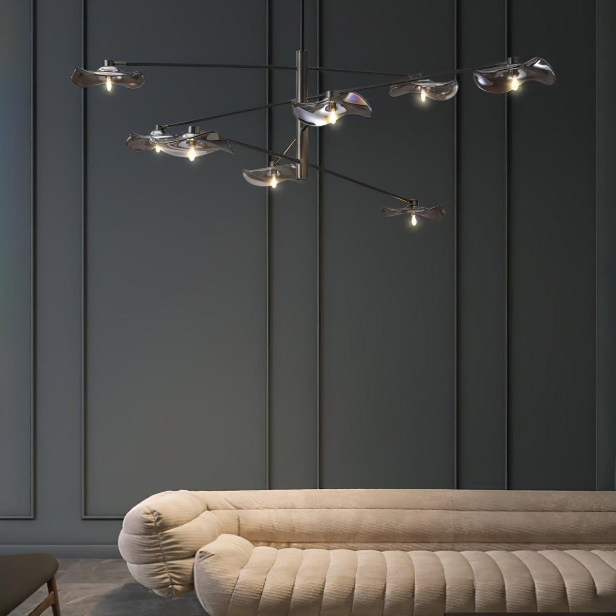 Lotus Leaves Glass Chandelier by Franing - SHOP ALL，glass chandelier，Chandelier