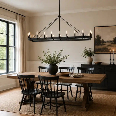 Luxury Burnished Brass Linear Chandelier, 41 - Inch (14 - Light) / 52 - Inch (22 - Light) Wide, Mid - Century Modern Pendant for Large Kitchen Island by Franing - Chandelier,SHOP ALL,metal chandelier,Farmhouse
