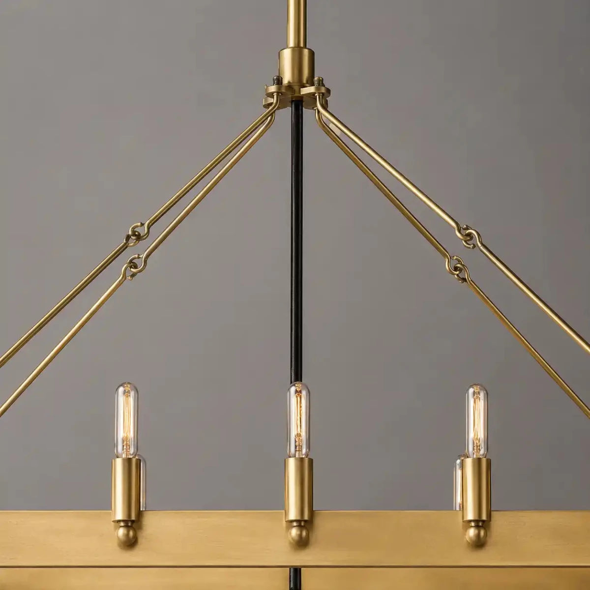 Luxury Burnished Brass Linear Chandelier, 41 - Inch (14 - Light) / 52 - Inch (22 - Light) Wide, Mid - Century Modern Pendant for Large Kitchen Island by Franing - Chandelier,SHOP ALL,metal chandelier,Farmhouse