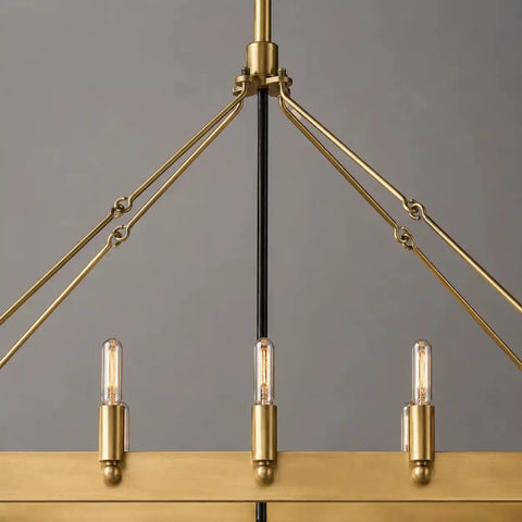 Luxury Burnished Brass Linear Chandelier, 41 - Inch (14 - Light) / 52 - Inch (22 - Light) Wide, Mid - Century Modern Pendant for Large Kitchen Island by Franing - Chandelier,SHOP ALL,metal chandelier,Farmhouse