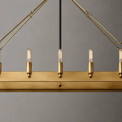 Luxury Burnished Brass Linear Chandelier, 41 - Inch (14 - Light) / 52 - Inch (22 - Light) Wide, Mid - Century Modern Pendant for Large Kitchen Island by Franing - Chandelier,SHOP ALL,metal chandelier,Farmhouse