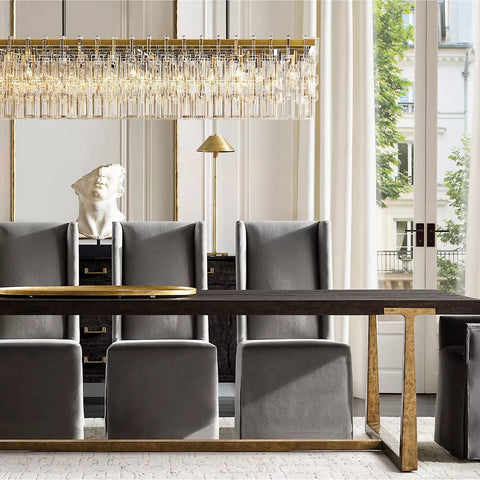 Mariogold Multi - Tier Crystal Chain Rectangle Chandelier 60" 72" by Franing - Chandelier,SHOP ALL,glass chandelier