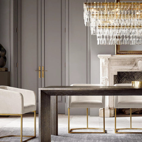 Mariogold Multi - Tier Crystal Chain Rectangle Chandelier 60" 72" by Franing - Chandelier,SHOP ALL,glass chandelier