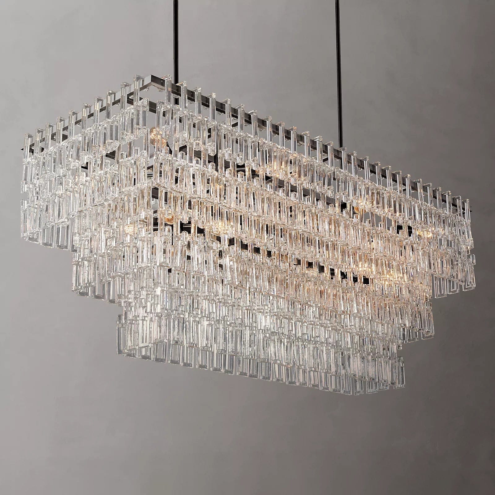 Mariogold Multi - Tier Crystal Chain Rectangle Chandelier 60" 72" by Franing - Chandelier,SHOP ALL,glass chandelier