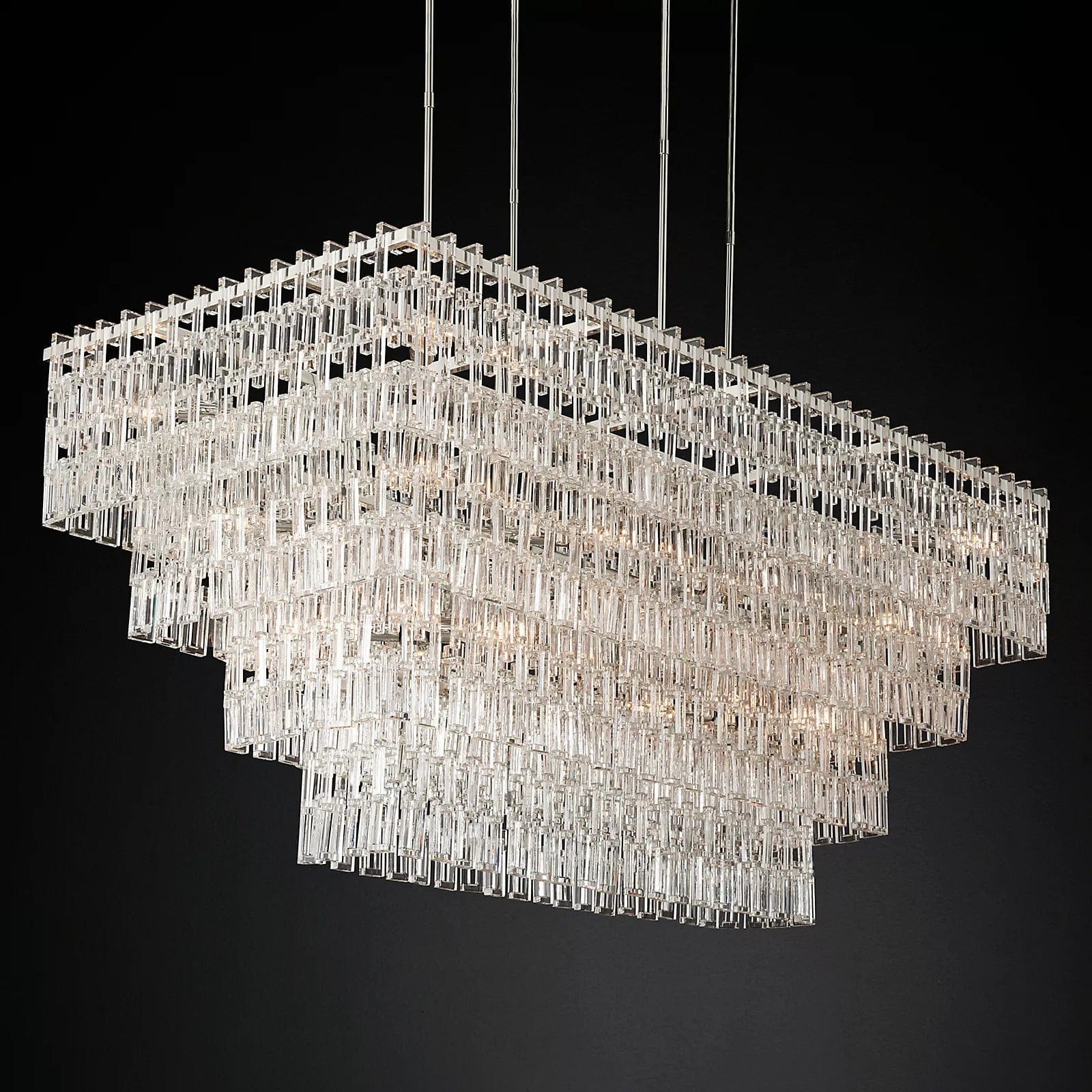 Mariogold Multi - Tier Crystal Chain Rectangle Chandelier 60" 72" by Franing - Chandelier,SHOP ALL,glass chandelier