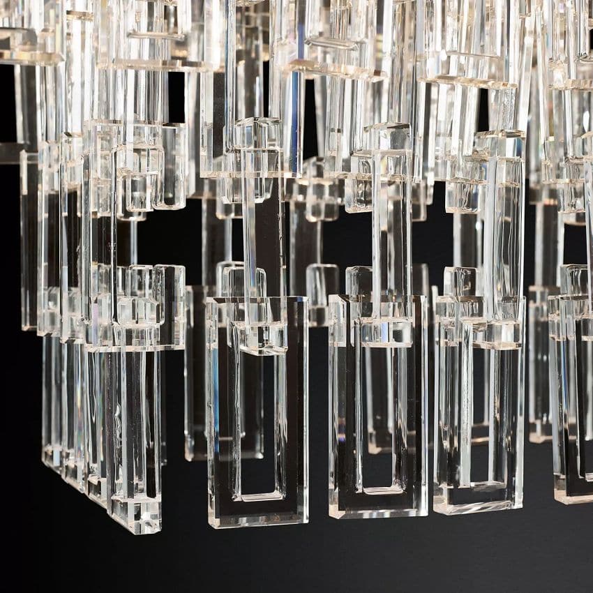 Mariogold Multi - Tier Crystal Chain Rectangular Chandelier 60" by Franing - Chandelier,SHOP ALL,glass chandelier