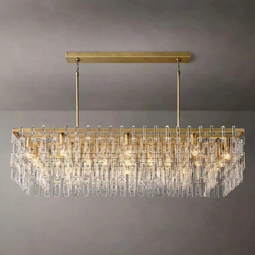 Mariogold Multi - Tier Crystal Chain Rectangular Chandelier 60" by Franing - Chandelier,SHOP ALL,glass chandelier