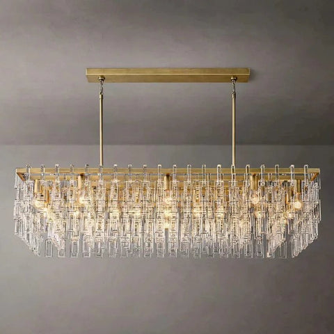 Mariogold Multi - Tier Crystal Chain Rectangular Chandelier 60" by Franing - Chandelier,SHOP ALL,glass chandelier