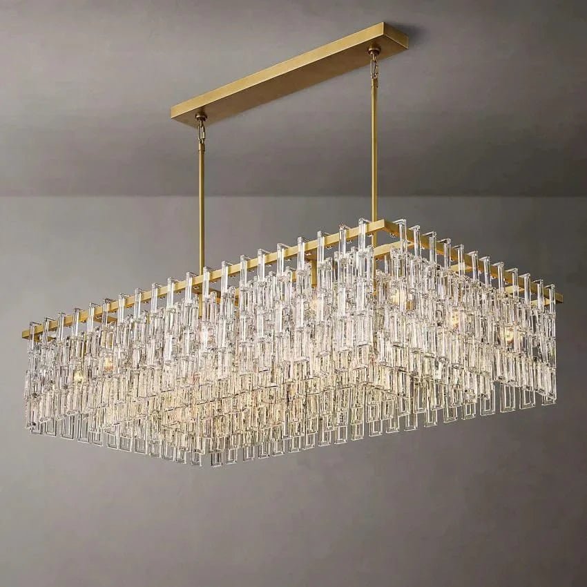 Mariogold Multi - Tier Crystal Chain Rectangular Chandelier 60" by Franing - Chandelier,SHOP ALL,glass chandelier