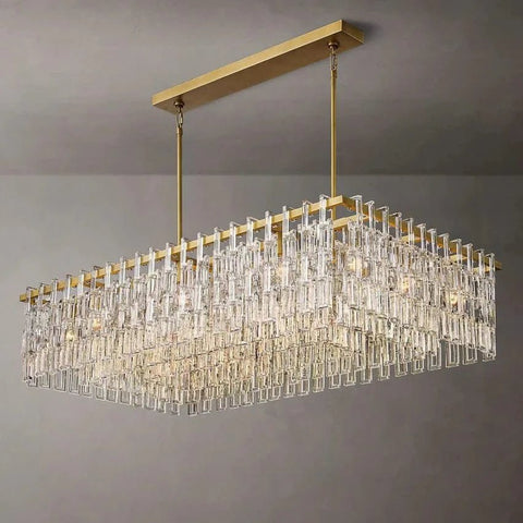 Mariogold Multi - Tier Crystal Chain Rectangular Chandelier 60" by Franing - Chandelier,SHOP ALL,glass chandelier