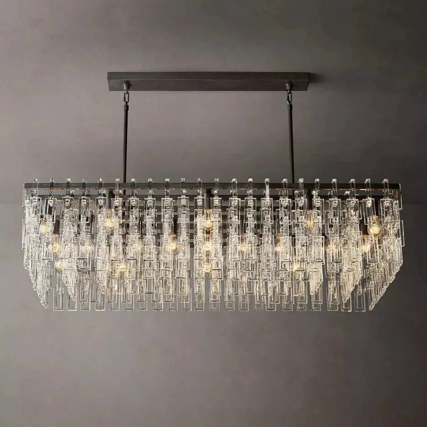 Mariogold Multi - Tier Crystal Chain Rectangular Chandelier 60" by Franing - Chandelier,SHOP ALL,glass chandelier