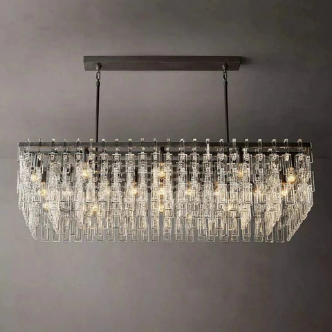 Mariogold Multi - Tier Crystal Chain Rectangular Chandelier 60" by Franing - Chandelier,SHOP ALL,glass chandelier