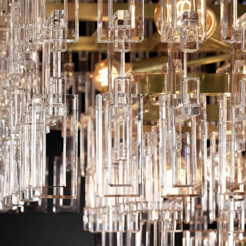 Mariogold Multi - Tier Crystal Chain Rectangular Chandelier 60" by Franing - Chandelier,SHOP ALL,glass chandelier