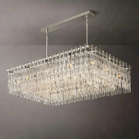 Mariogold Multi - Tier Crystal Chain Rectangular Chandelier 60" by Franing - Chandelier,SHOP ALL,glass chandelier