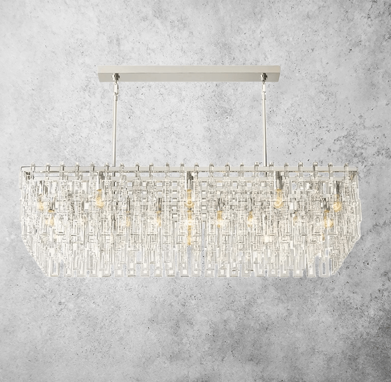 Mariogold Multi - Tier Crystal Chain Rectangular Chandelier 60" by Franing - Chandelier,SHOP ALL,glass chandelier
