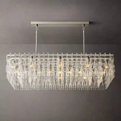 Mariogold Multi - Tier Crystal Chain Rectangular Chandelier 60" by Franing - Chandelier,SHOP ALL,glass chandelier