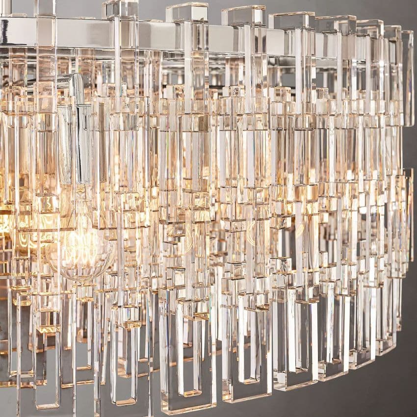 Mariogold Multi - Tier Crystal Chain Round Chandelier 36" by Franing - Chandelier,SHOP ALL,glass chandelier