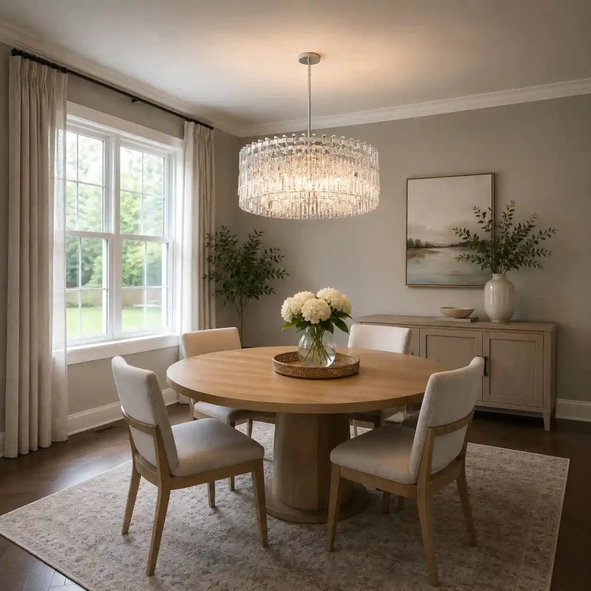 Mariogold Multi - Tier Crystal Chain Round Chandelier 36" by Franing - Chandelier,SHOP ALL,glass chandelier