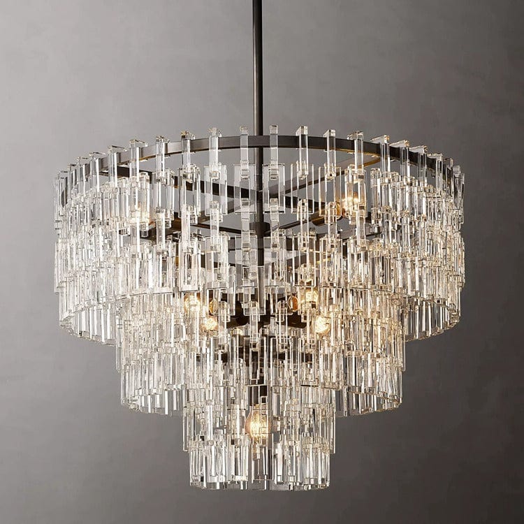 Mariogold Multi - Tier Crystal Chain Round Chandelier 36" 48" 60" by Franing - Chandelier,SHOP ALL,glass chandelier