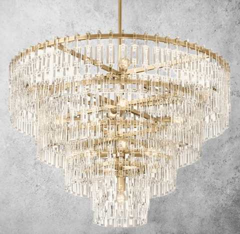 Mariogold Multi - Tier Crystal Chain Round Chandelier 36" 48" 60" by Franing - Chandelier,SHOP ALL,glass chandelier