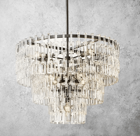 Mariogold Multi - Tier Crystal Chain Round Chandelier 36" 48" 60" by Franing - Chandelier,SHOP ALL,glass chandelier