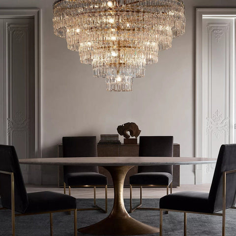 Mariogold Multi - Tier Crystal Chain Round Chandelier 36" 48" 60" by Franing - Chandelier,SHOP ALL,glass chandelier