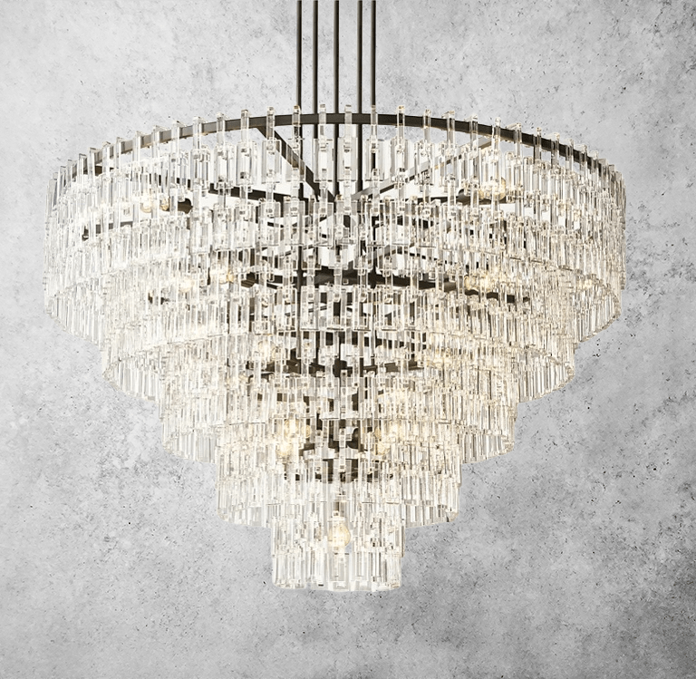 Mariogold Multi - Tier Crystal Chain Round Chandelier 36" 48" 60" by Franing - Chandelier,SHOP ALL,glass chandelier