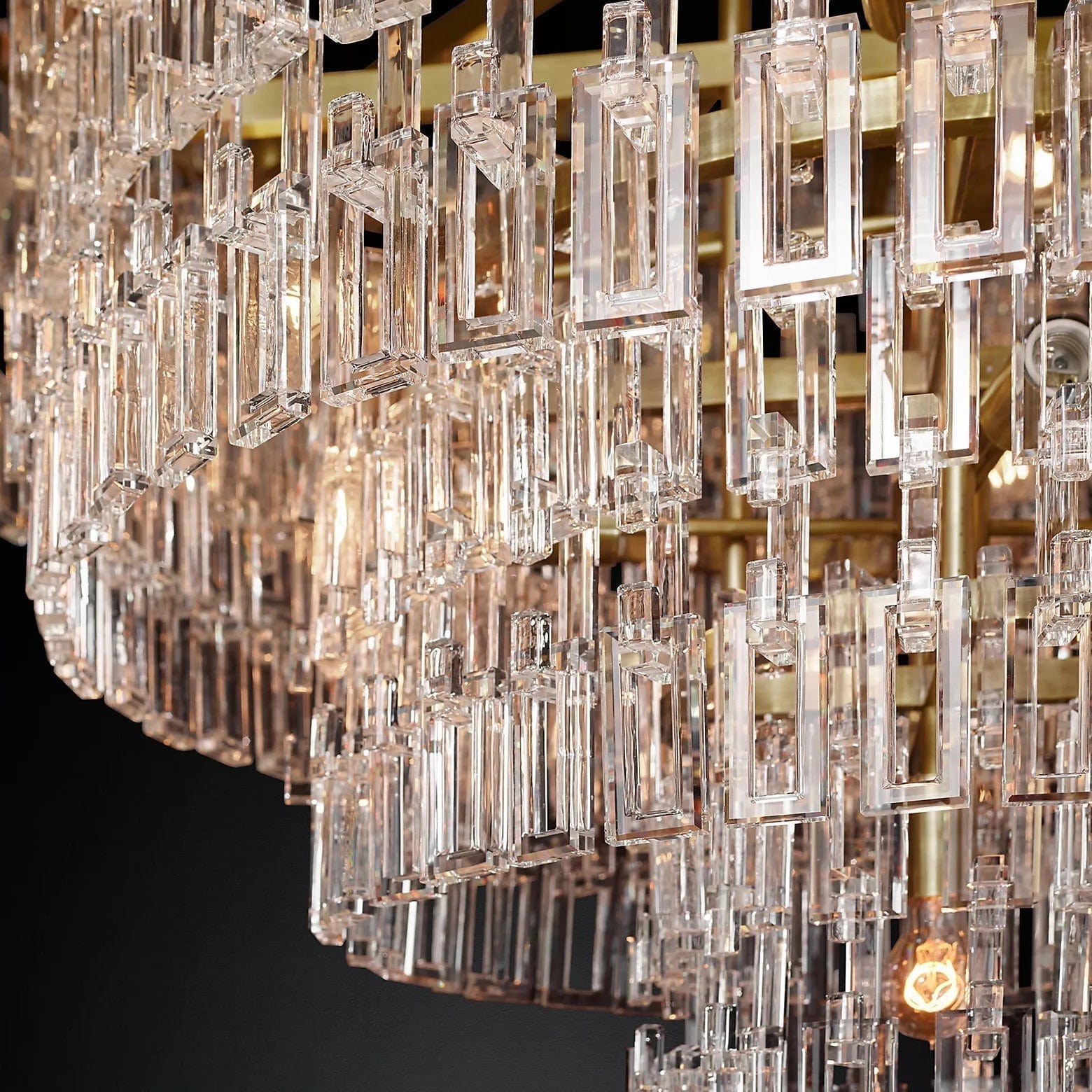 Mariogold Multi - Tier Crystal Chain Round Chandelier 36" 48" 60" by Franing - Chandelier,SHOP ALL,glass chandelier