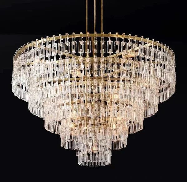 Mariogold Multi - Tier Crystal Chain Round Chandelier 36" 48" 60" by Franing - Chandelier,SHOP ALL,glass chandelier