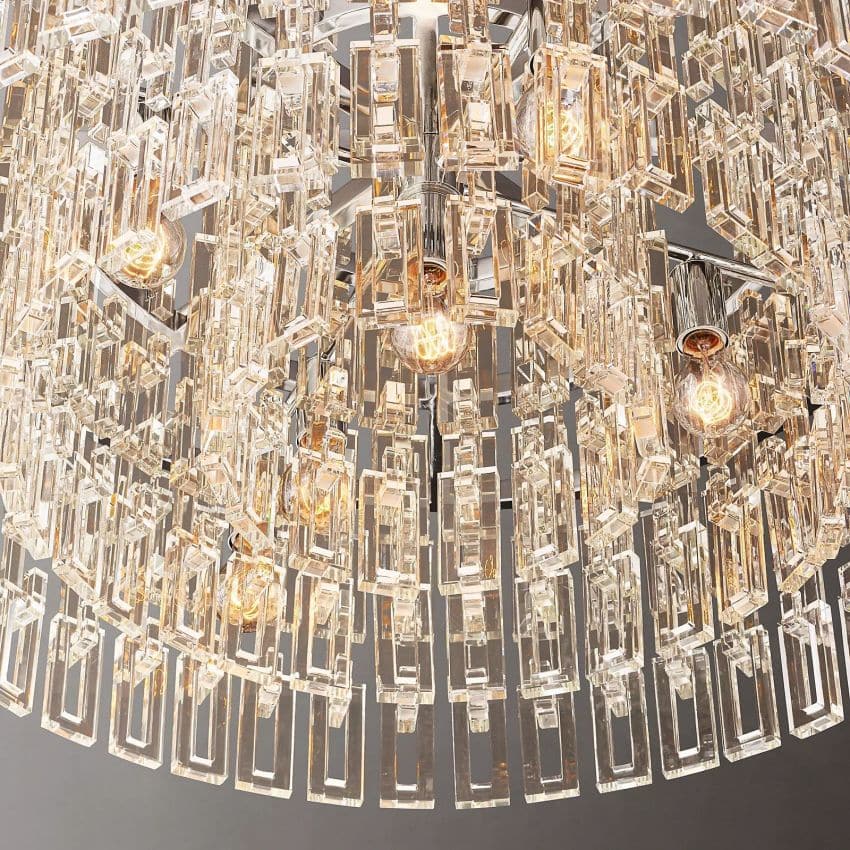 Mariogold Multi - Tier Crystal Chain Round Chandelier 36" by Franing - Chandelier,SHOP ALL,glass chandelier
